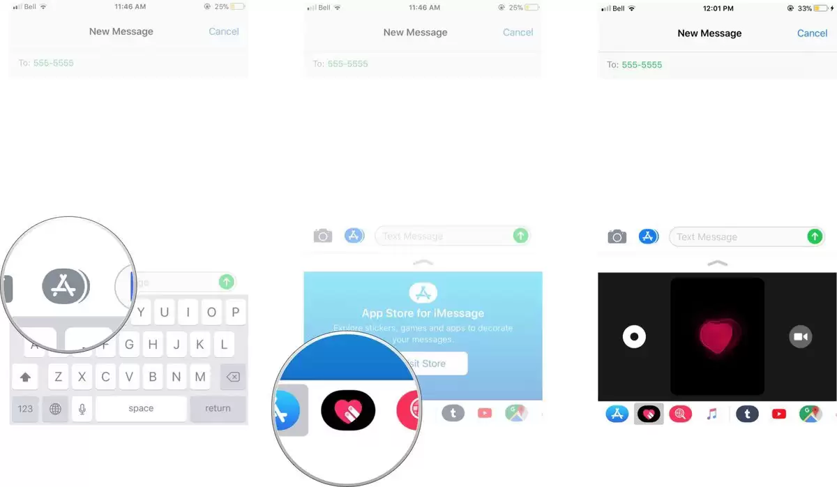 Kako slati efekte Digital Touch u porukama na iPhone-u - otkucaji srca