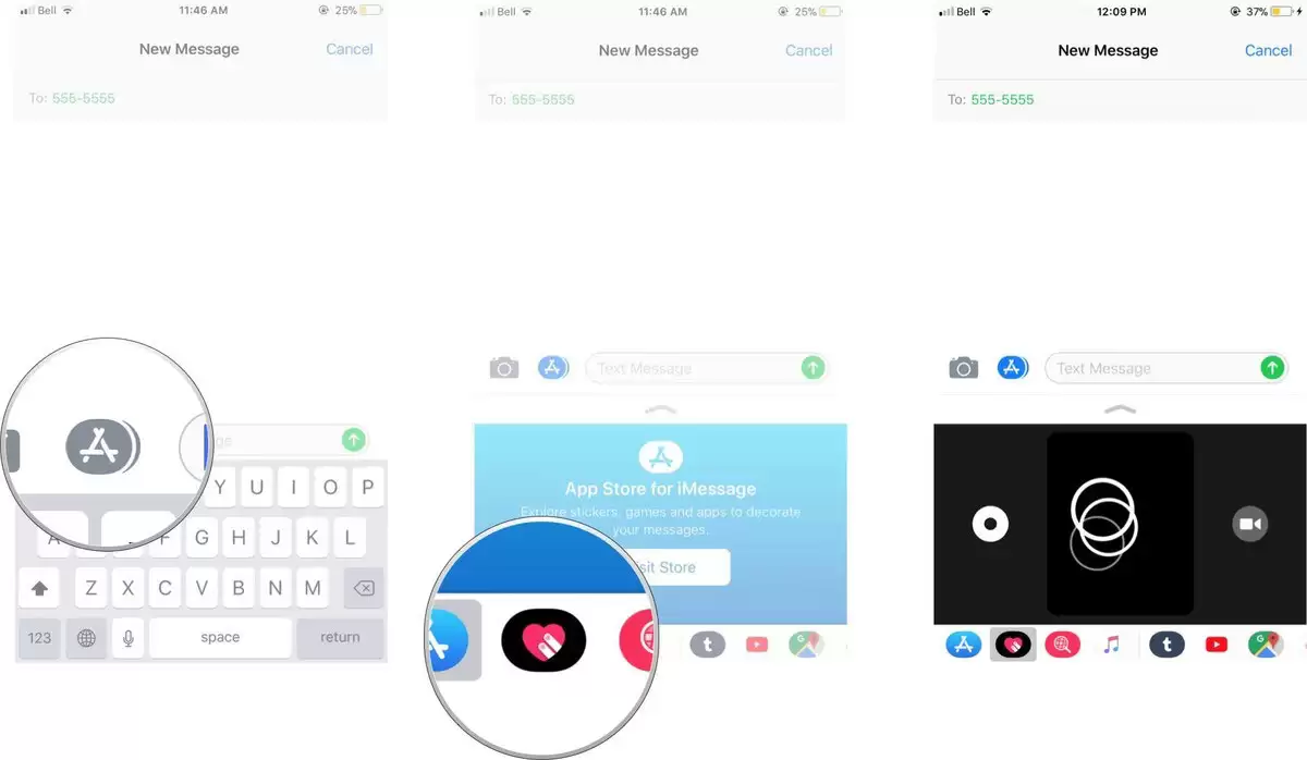 Kako slati efekte Digital Touch u porukama na iPhone-u- slanje dodira